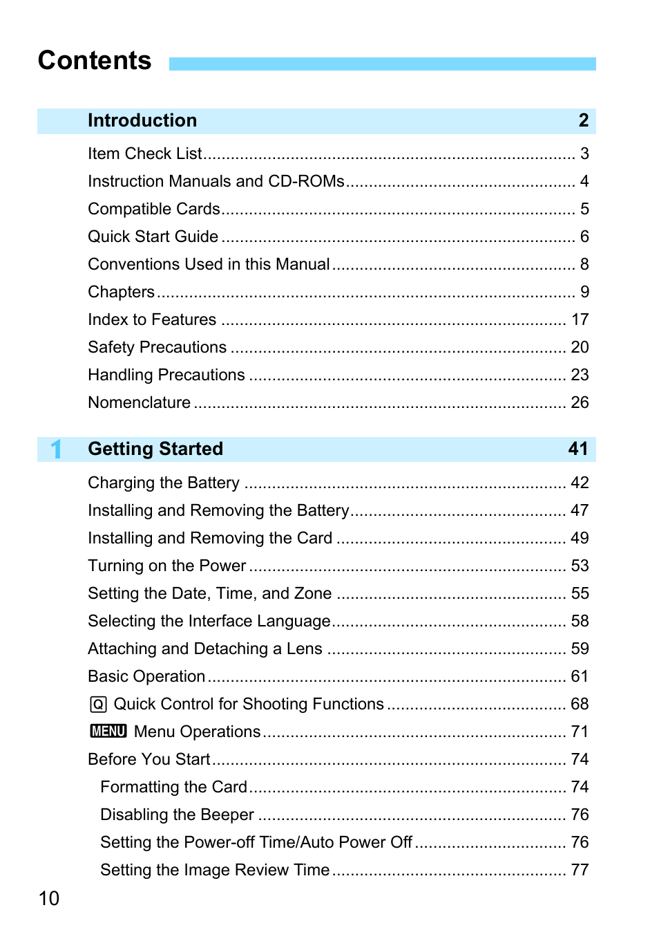 Canon EOS-1D X Mark II DSLR Camera (Body Only) User Manual | Page 10 / 564