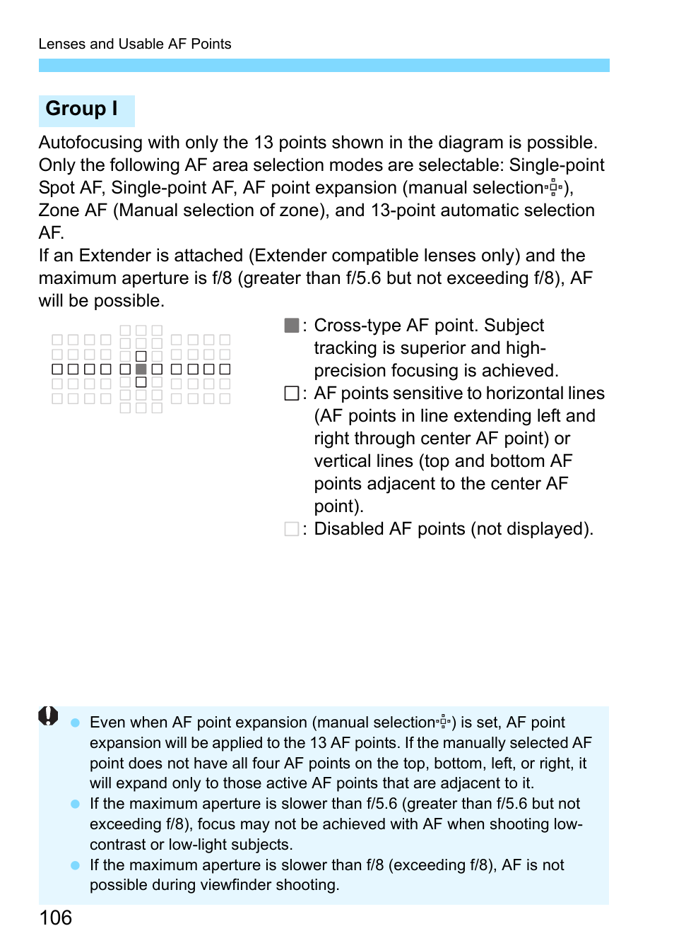 Group i | Canon EOS-1D X Mark II DSLR Camera (Body Only) User Manual | Page 106 / 564