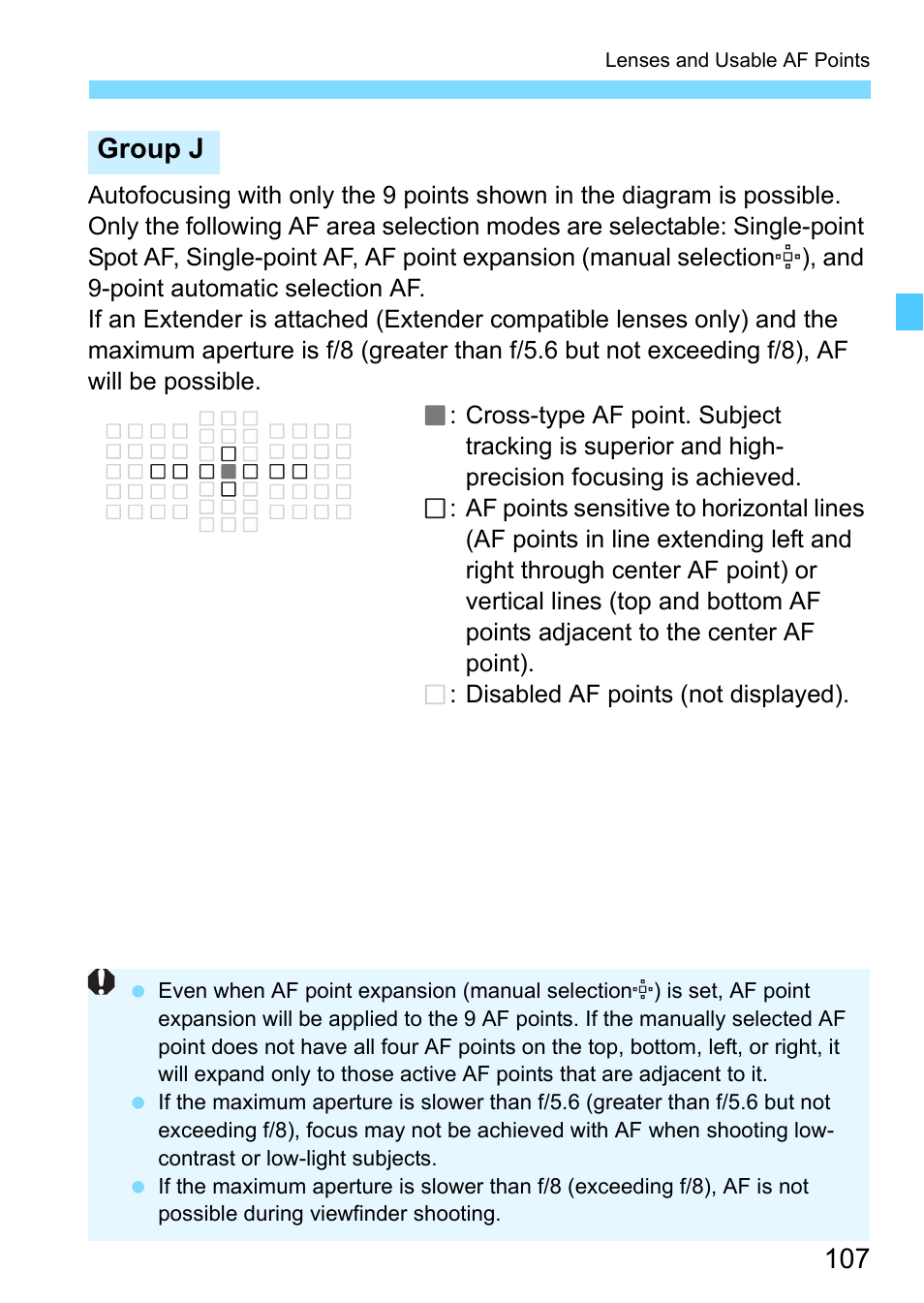 Group j | Canon EOS-1D X Mark II DSLR Camera (Body Only) User Manual | Page 107 / 564