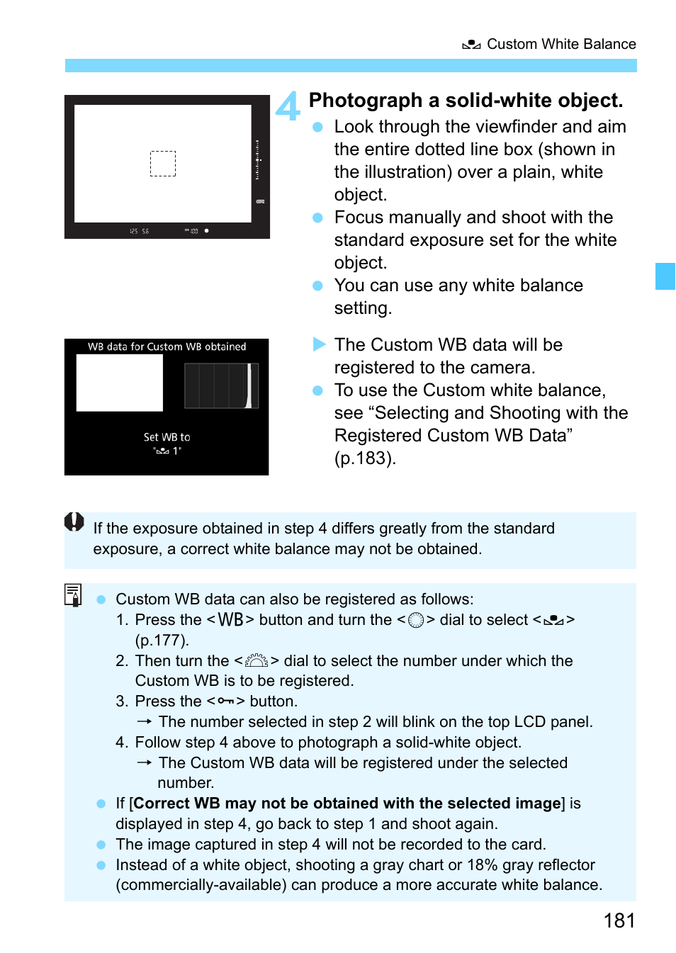 Photograph a solid-white object | Canon EOS-1D X Mark II DSLR Camera (Body Only) User Manual | Page 181 / 564