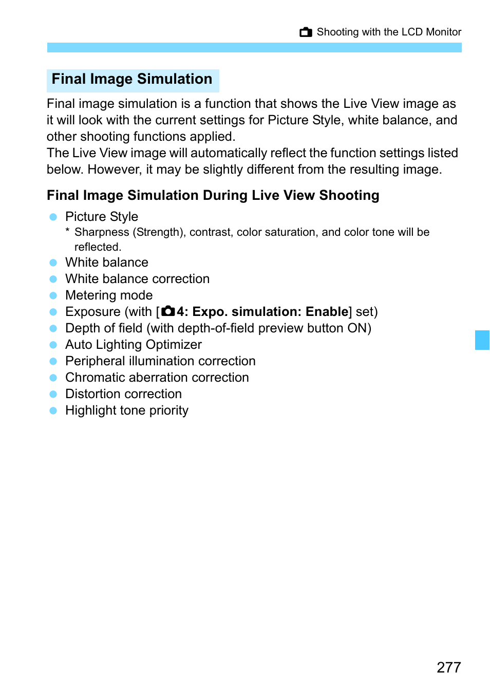 Final image simulation | Canon EOS-1D X Mark II DSLR Camera (Body Only) User Manual | Page 277 / 564