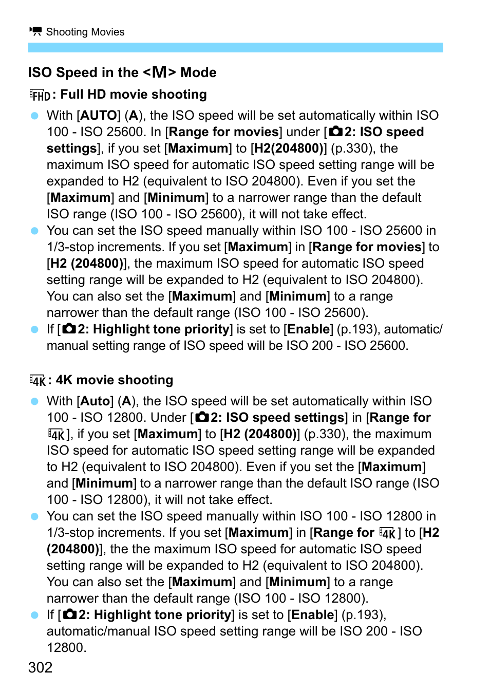 Canon EOS-1D X Mark II DSLR Camera (Body Only) User Manual | Page 302 / 564