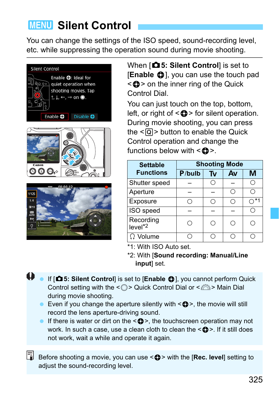 Silent control, 3silent control | Canon EOS-1D X Mark II DSLR Camera (Body Only) User Manual | Page 325 / 564
