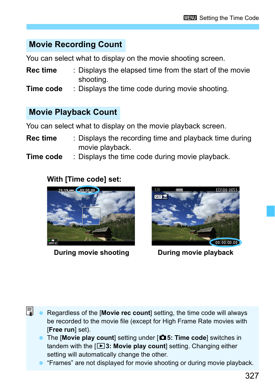 Movie recording count movie playback count | Canon EOS-1D X Mark II DSLR Camera (Body Only) User Manual | Page 327 / 564