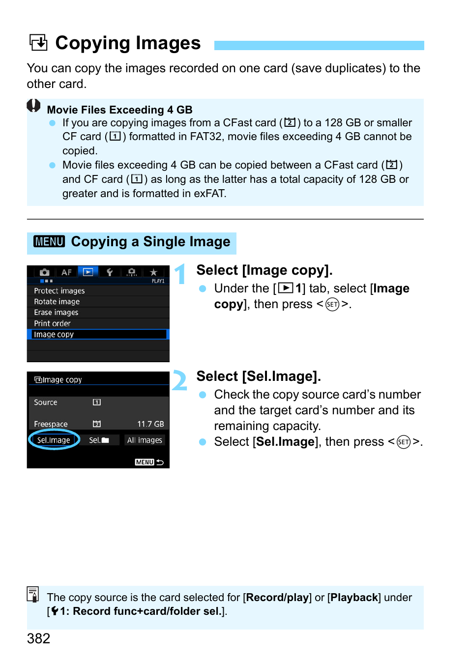 Copying images, Acopying images | Canon EOS-1D X Mark II DSLR Camera (Body Only) User Manual | Page 382 / 564