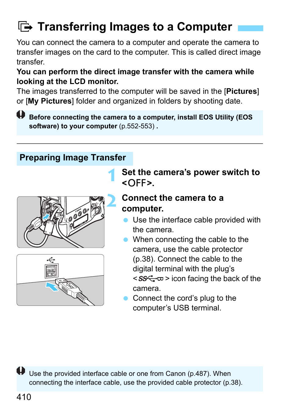 Transferring images to a computer, Dtransferring images to a computer | Canon EOS-1D X Mark II DSLR Camera (Body Only) User Manual | Page 410 / 564