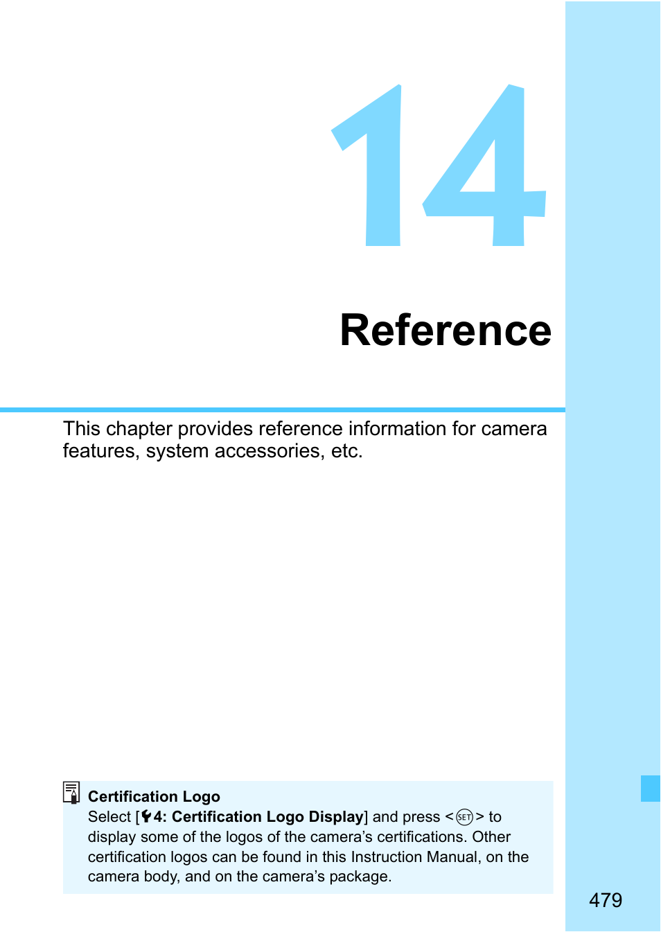 Reference | Canon EOS-1D X Mark II DSLR Camera (Body Only) User Manual | Page 479 / 564