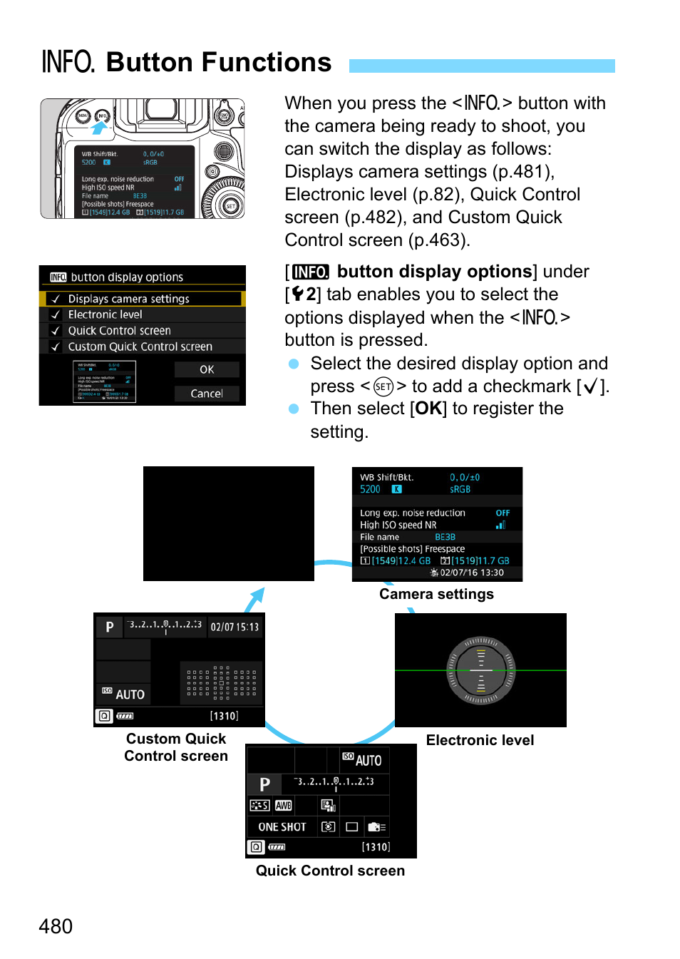 Button functions, 480), the, P.480) | Bbutton functions | Canon EOS-1D X Mark II DSLR Camera (Body Only) User Manual | Page 480 / 564