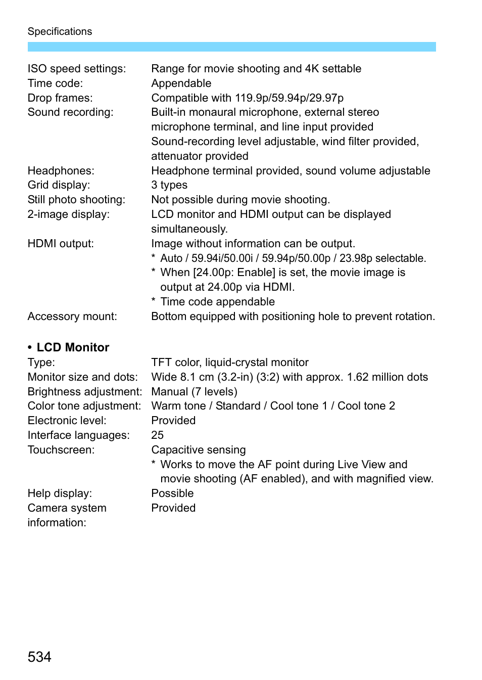 Canon EOS-1D X Mark II DSLR Camera (Body Only) User Manual | Page 534 / 564