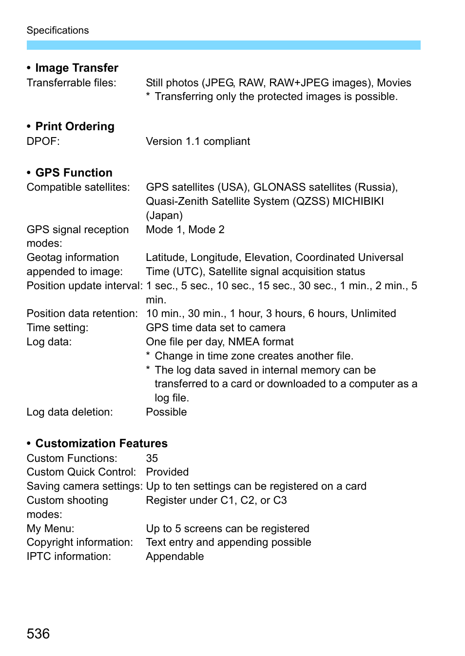 Canon EOS-1D X Mark II DSLR Camera (Body Only) User Manual | Page 536 / 564