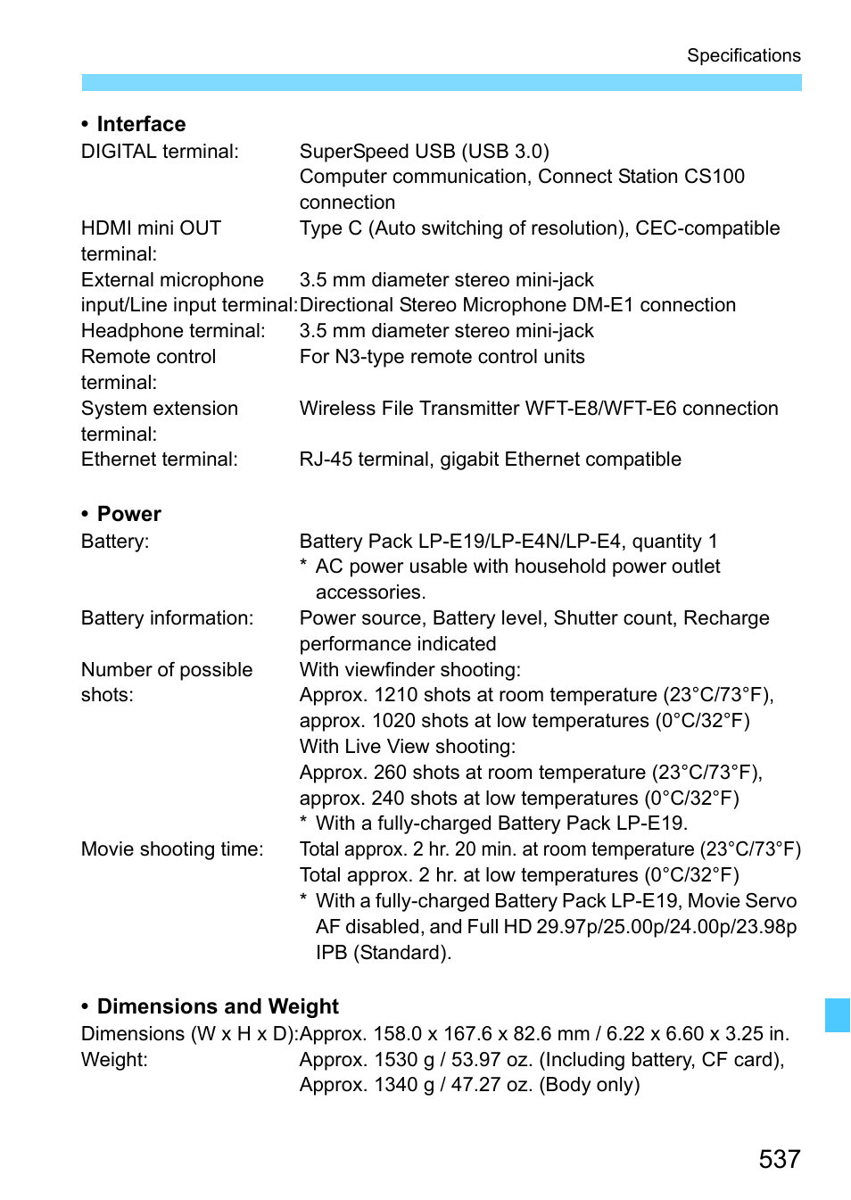 Canon EOS-1D X Mark II DSLR Camera (Body Only) User Manual | Page 537 / 564