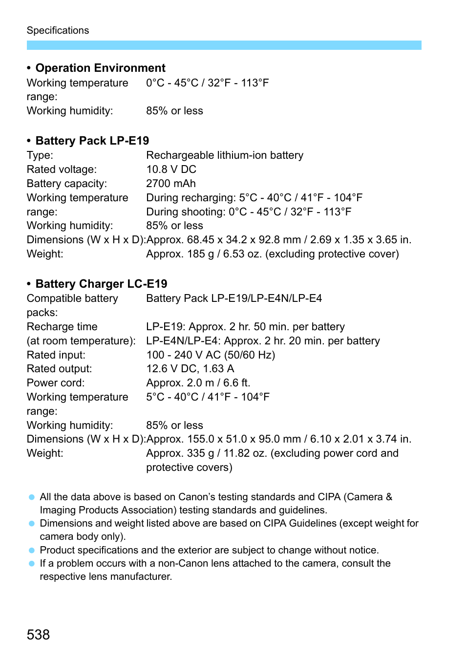 Canon EOS-1D X Mark II DSLR Camera (Body Only) User Manual | Page 538 / 564