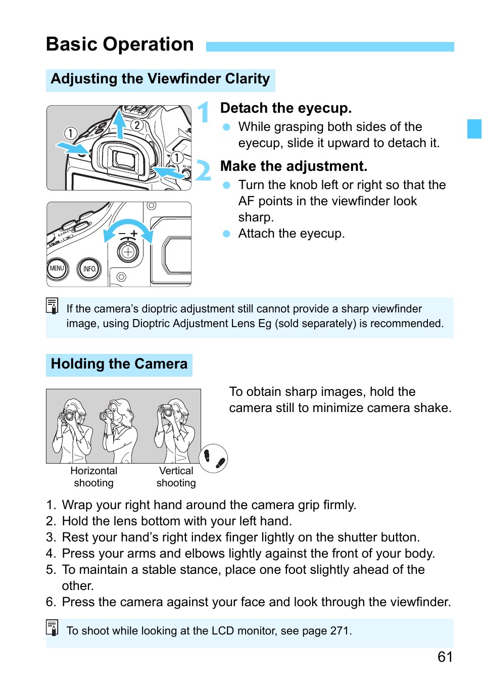 Basic operation, P.61 | Canon EOS-1D X Mark II DSLR Camera (Body Only) User Manual | Page 61 / 564