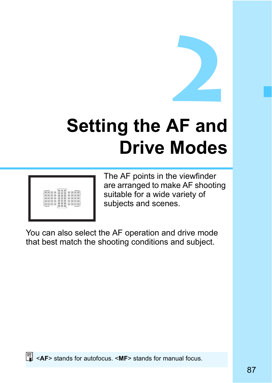 Setting the af and drive modes | Canon EOS-1D X Mark II DSLR Camera (Body Only) User Manual | Page 87 / 564