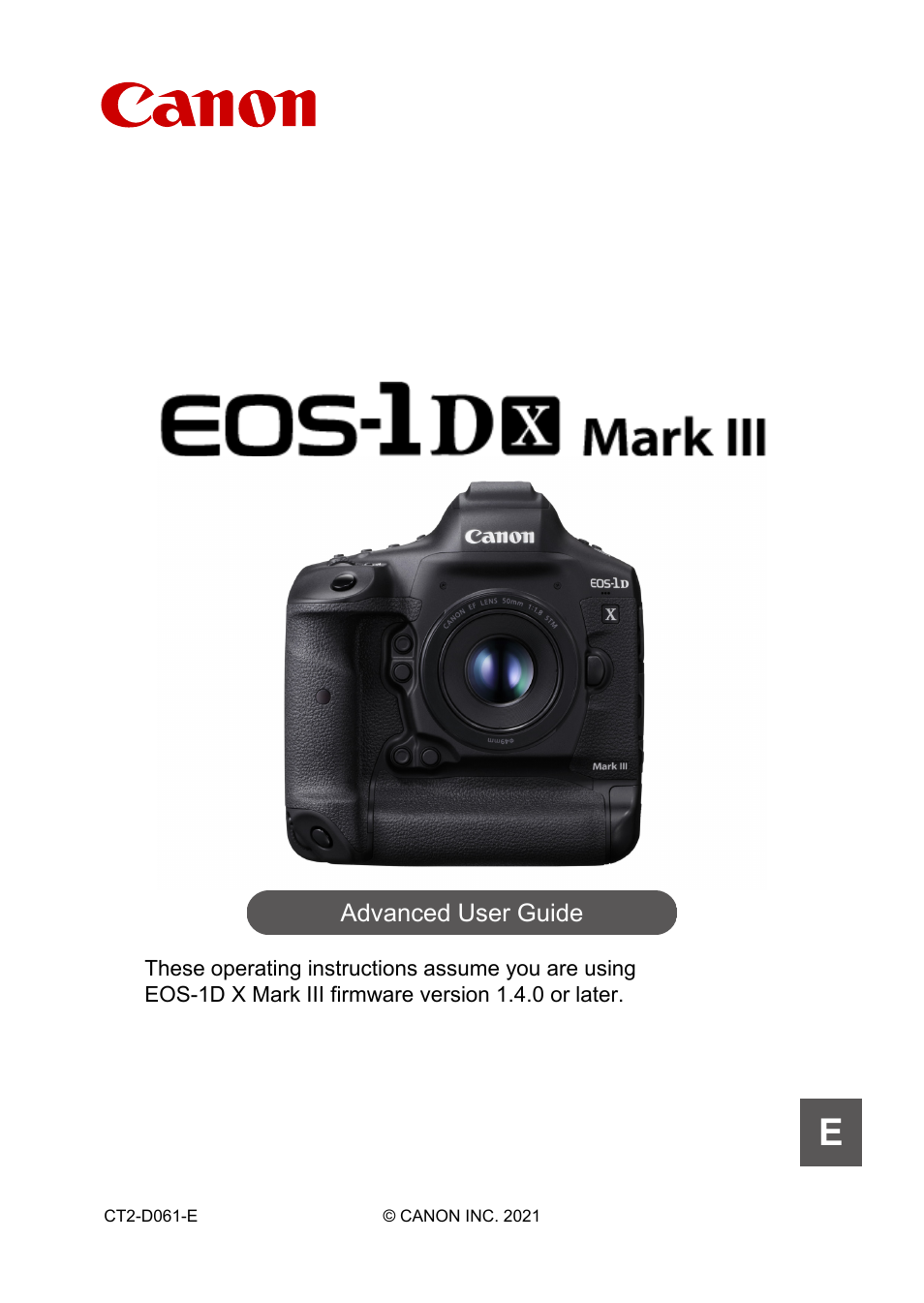 Canon EOS-1D X Mark III DSLR Camera (Body Only) User Manual | 966 pages