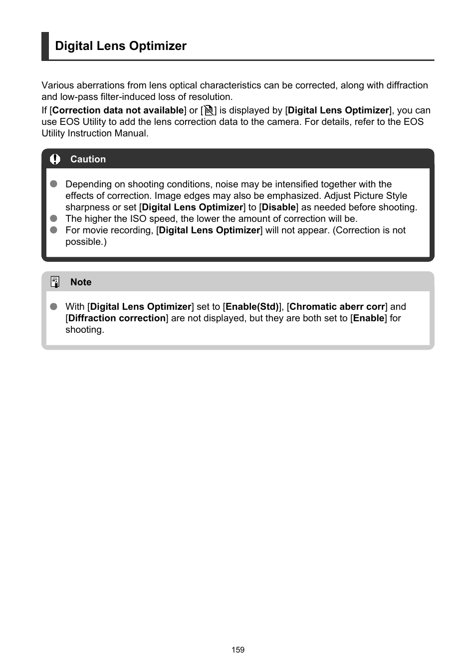 Digital lens optimizer | Canon EOS-1D X Mark III DSLR Camera (Body Only) User Manual | Page 159 / 966