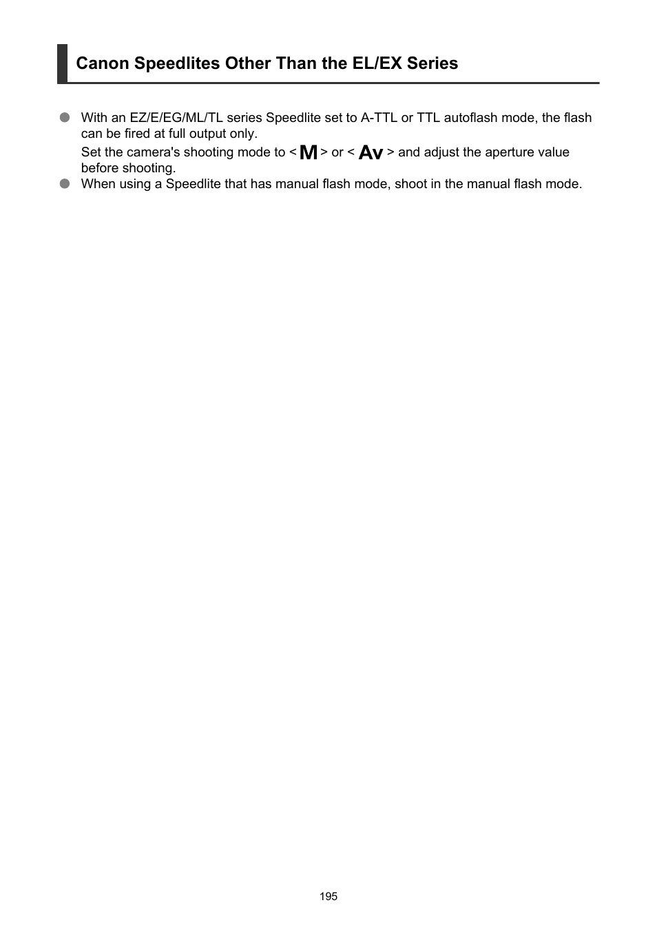 Canon speedlites other than the el/ex series | Canon EOS-1D X Mark III DSLR Camera (Body Only) User Manual | Page 195 / 966