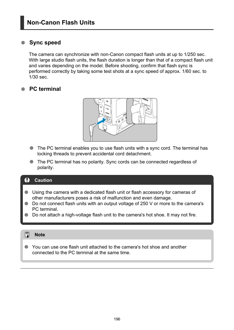 Non-canon flash units | Canon EOS-1D X Mark III DSLR Camera (Body Only) User Manual | Page 196 / 966