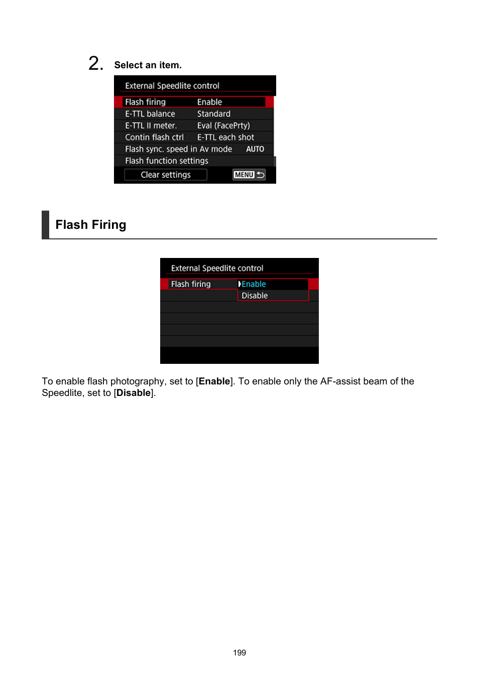 Flash firing | Canon EOS-1D X Mark III DSLR Camera (Body Only) User Manual | Page 199 / 966