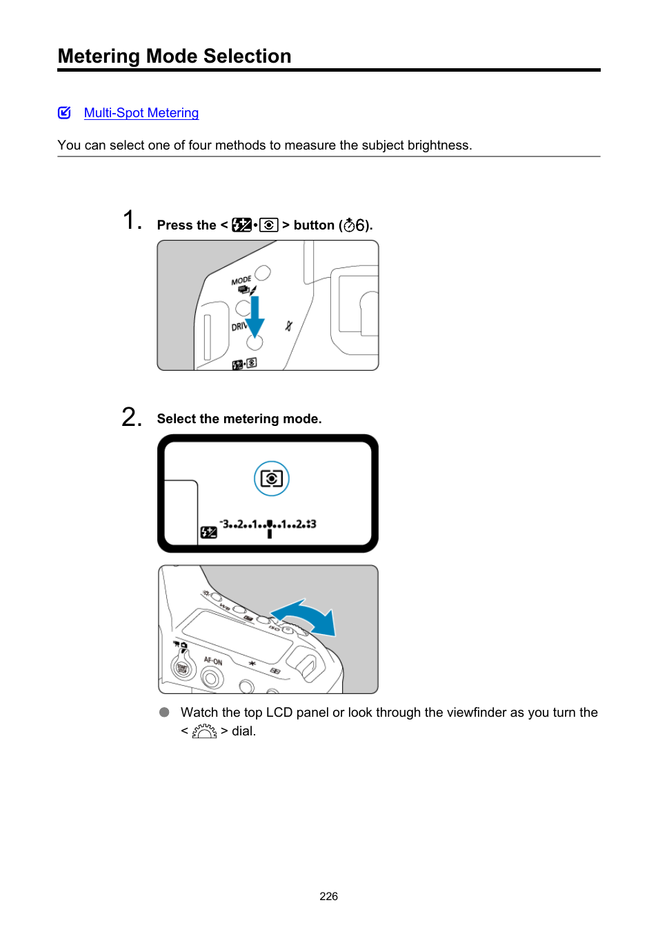 Metering mode selection | Canon EOS-1D X Mark III DSLR Camera (Body Only) User Manual | Page 226 / 966