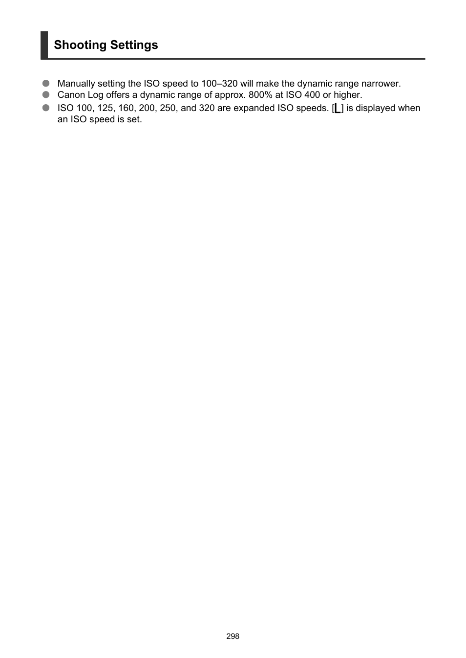 Shooting settings | Canon EOS-1D X Mark III DSLR Camera (Body Only) User Manual | Page 298 / 966