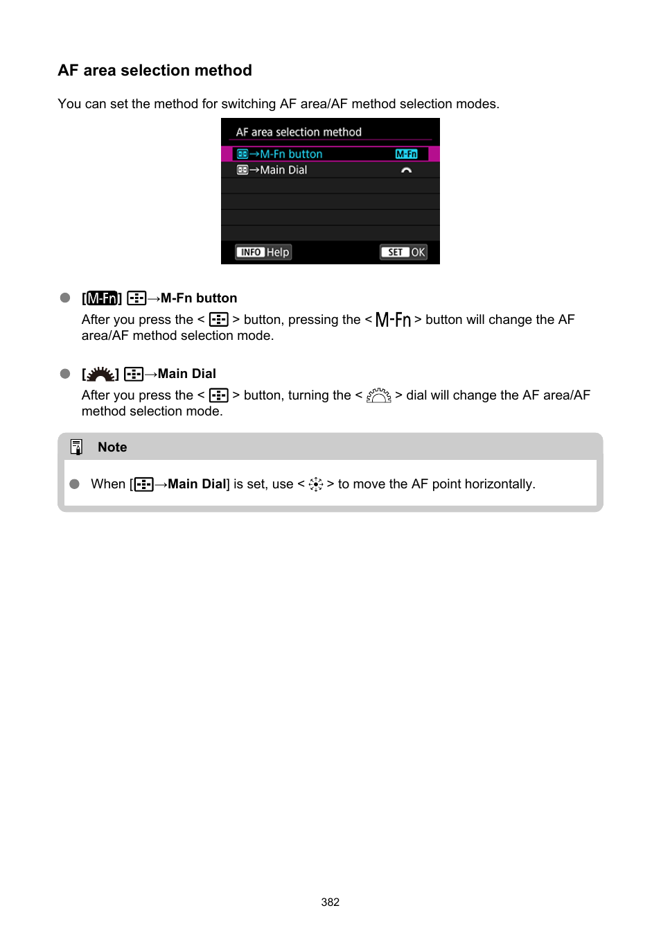 Af area selection method | Canon EOS-1D X Mark III DSLR Camera (Body Only) User Manual | Page 382 / 966