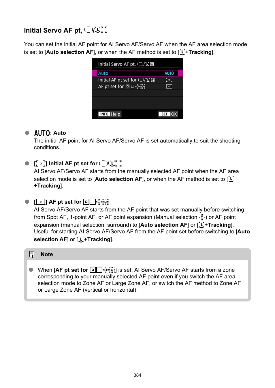 Initial servo af pt | Canon EOS-1D X Mark III DSLR Camera (Body Only) User Manual | Page 384 / 966