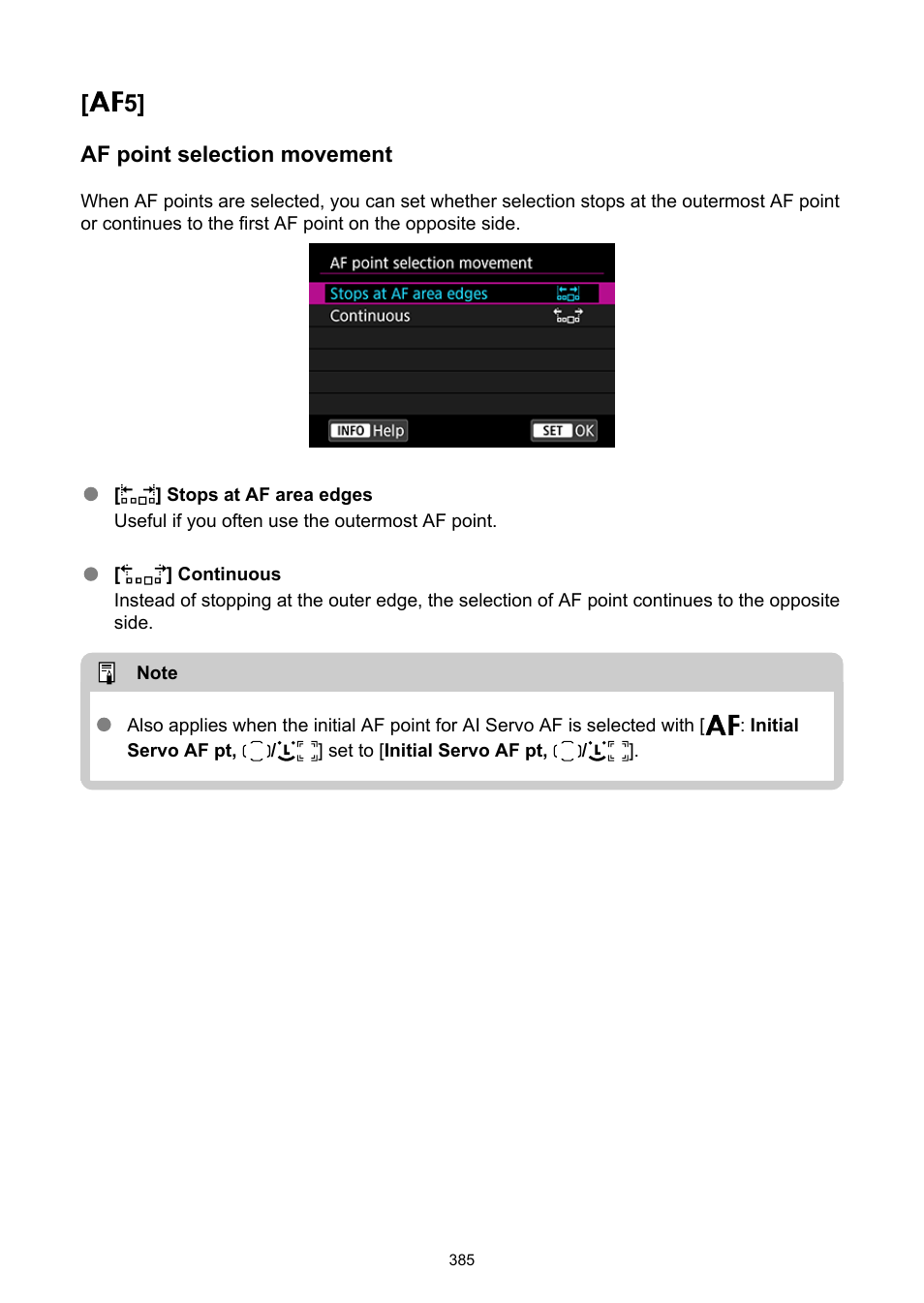 Af point selection movement | Canon EOS-1D X Mark III DSLR Camera (Body Only) User Manual | Page 385 / 966