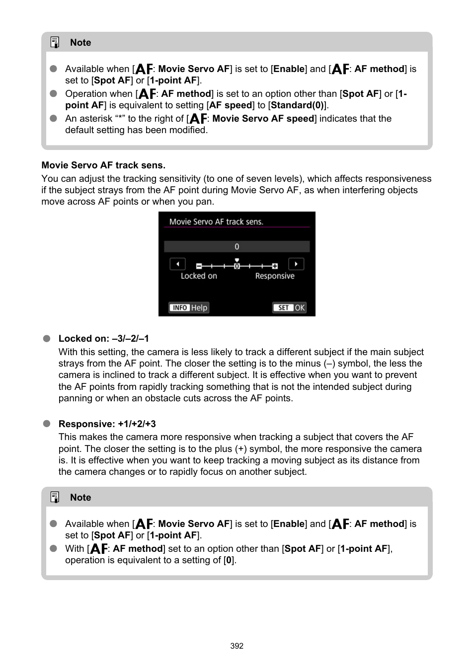 Movie servo af track sens | Canon EOS-1D X Mark III DSLR Camera (Body Only) User Manual | Page 392 / 966