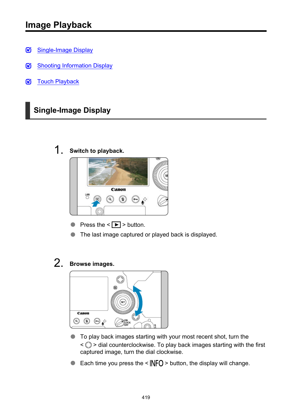 Image playback, Button, To check focus and | Canon EOS-1D X Mark III DSLR Camera (Body Only) User Manual | Page 419 / 966