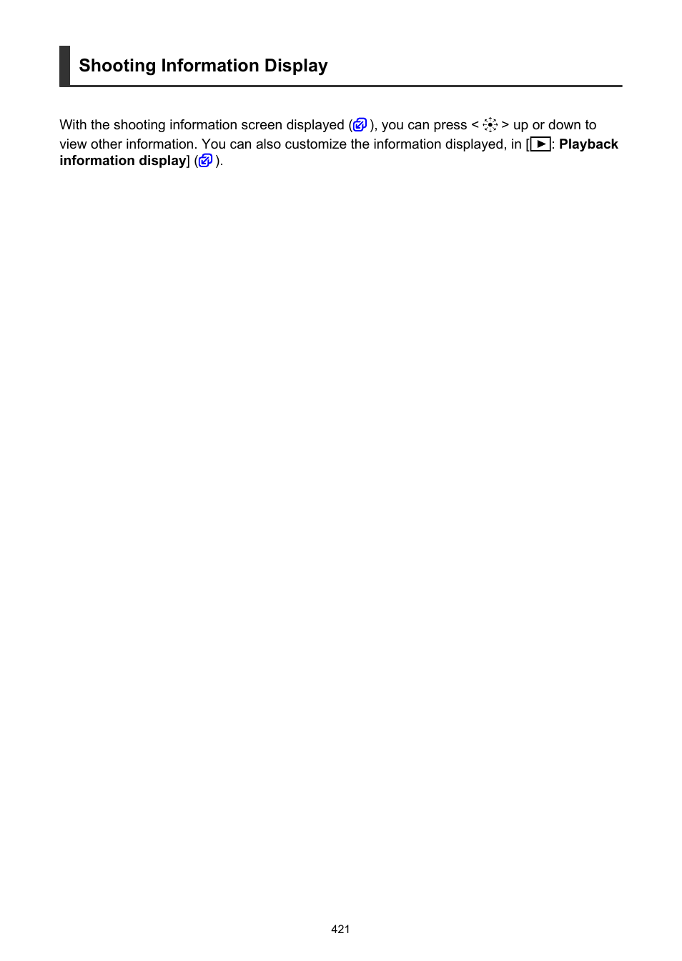 Shooting information display | Canon EOS-1D X Mark III DSLR Camera (Body Only) User Manual | Page 421 / 966