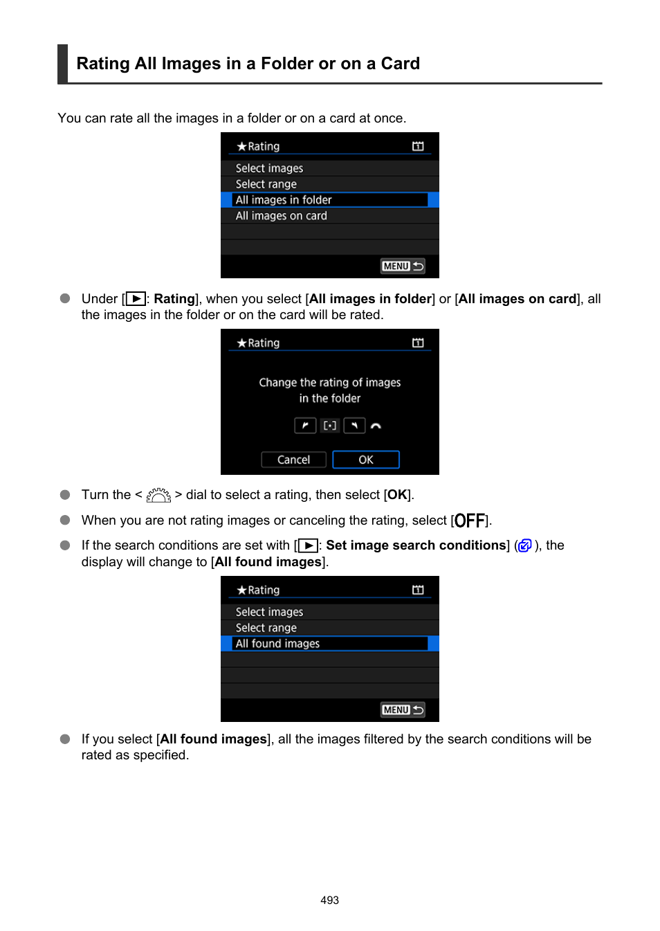 Rating all images in a folder or on a card | Canon EOS-1D X Mark III DSLR Camera (Body Only) User Manual | Page 493 / 966