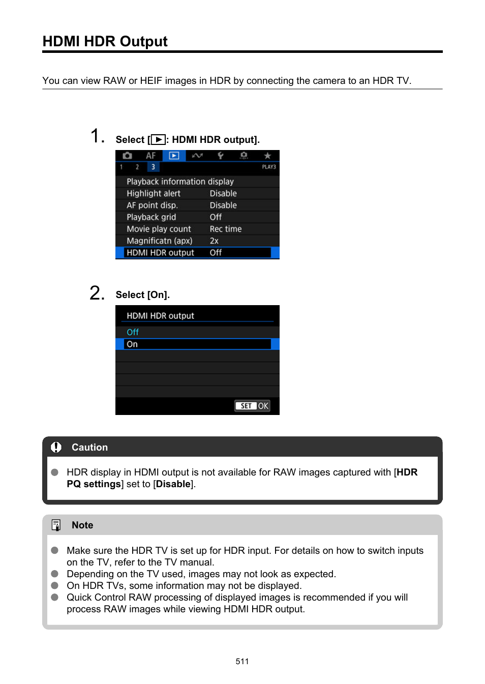 Hdmi hdr output | Canon EOS-1D X Mark III DSLR Camera (Body Only) User Manual | Page 511 / 966