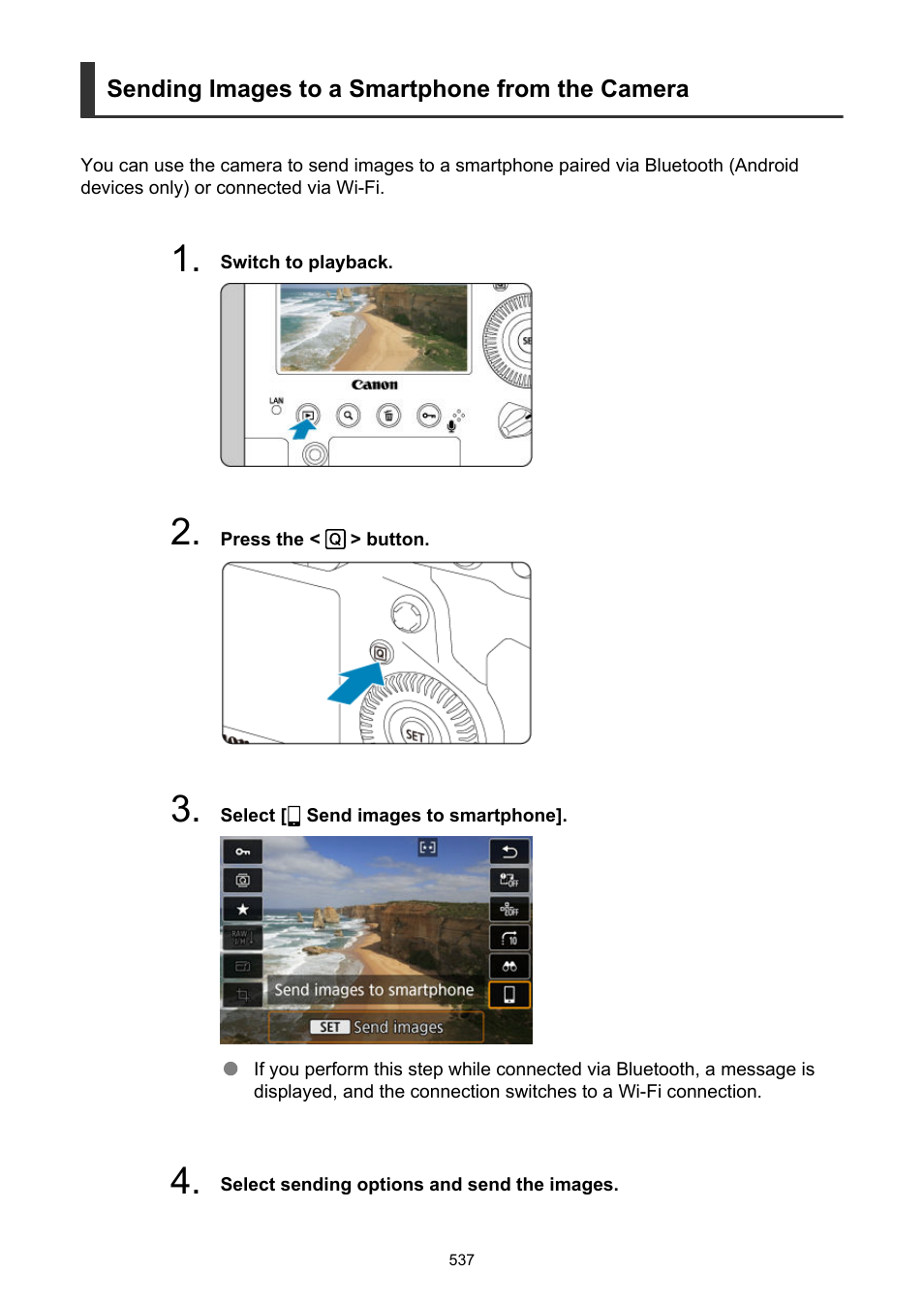 Sending images to a smartphone from the camera | Canon EOS-1D X Mark III DSLR Camera (Body Only) User Manual | Page 537 / 966