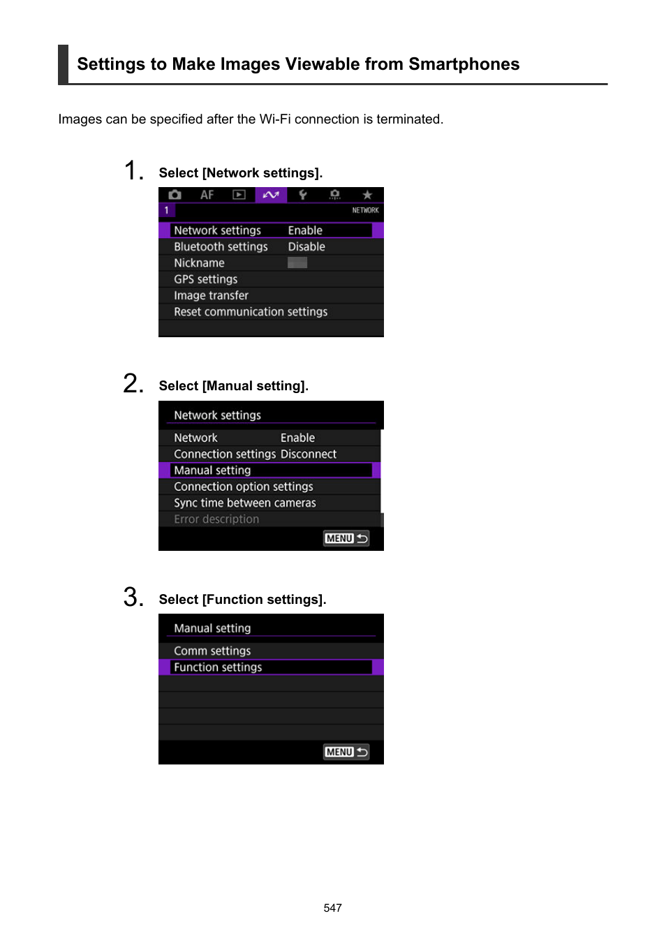 Settings to make images viewable from smartphones | Canon EOS-1D X Mark III DSLR Camera (Body Only) User Manual | Page 547 / 966