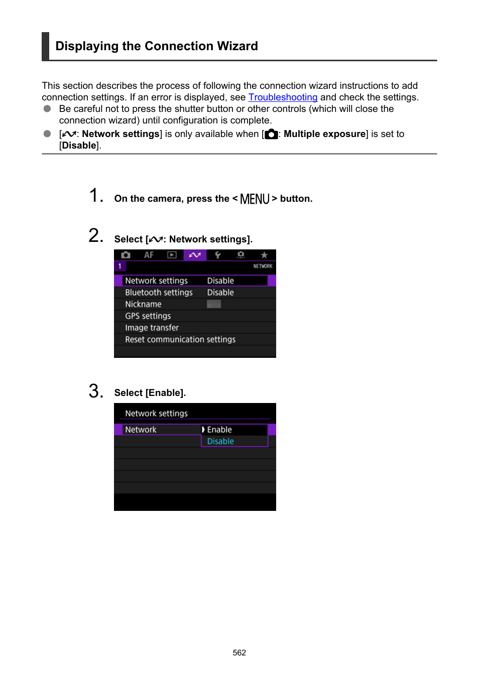 Displaying the connection wizard | Canon EOS-1D X Mark III DSLR Camera (Body Only) User Manual | Page 562 / 966