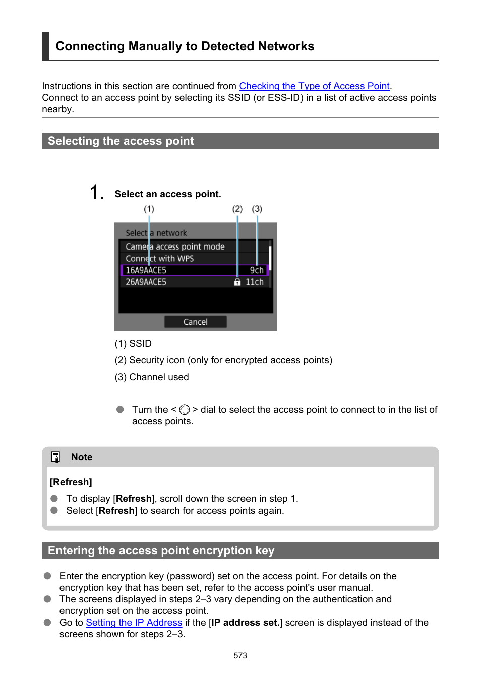 Connecting manually to detected networks | Canon EOS-1D X Mark III DSLR Camera (Body Only) User Manual | Page 573 / 966