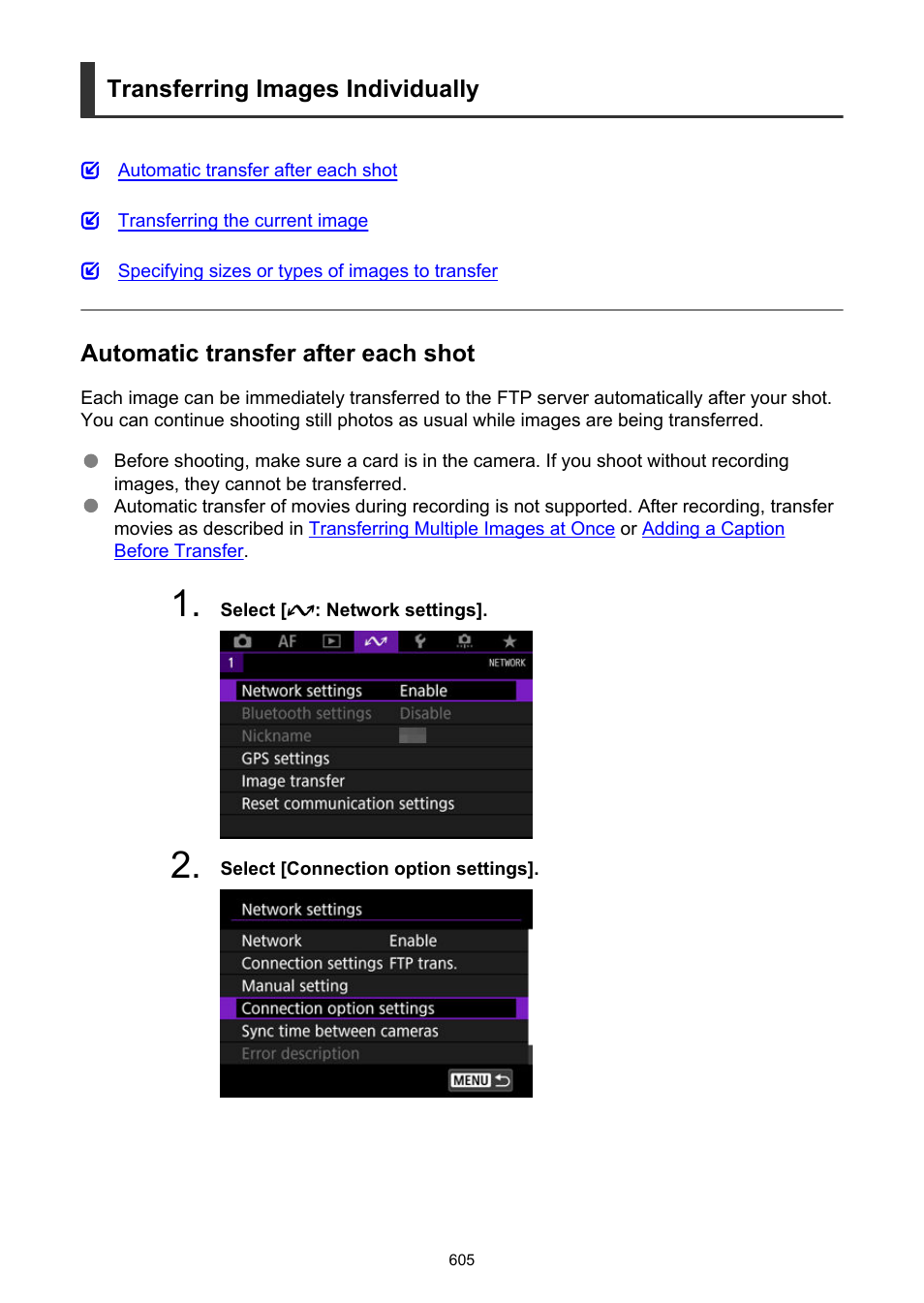 Transferring images individually | Canon EOS-1D X Mark III DSLR Camera (Body Only) User Manual | Page 605 / 966