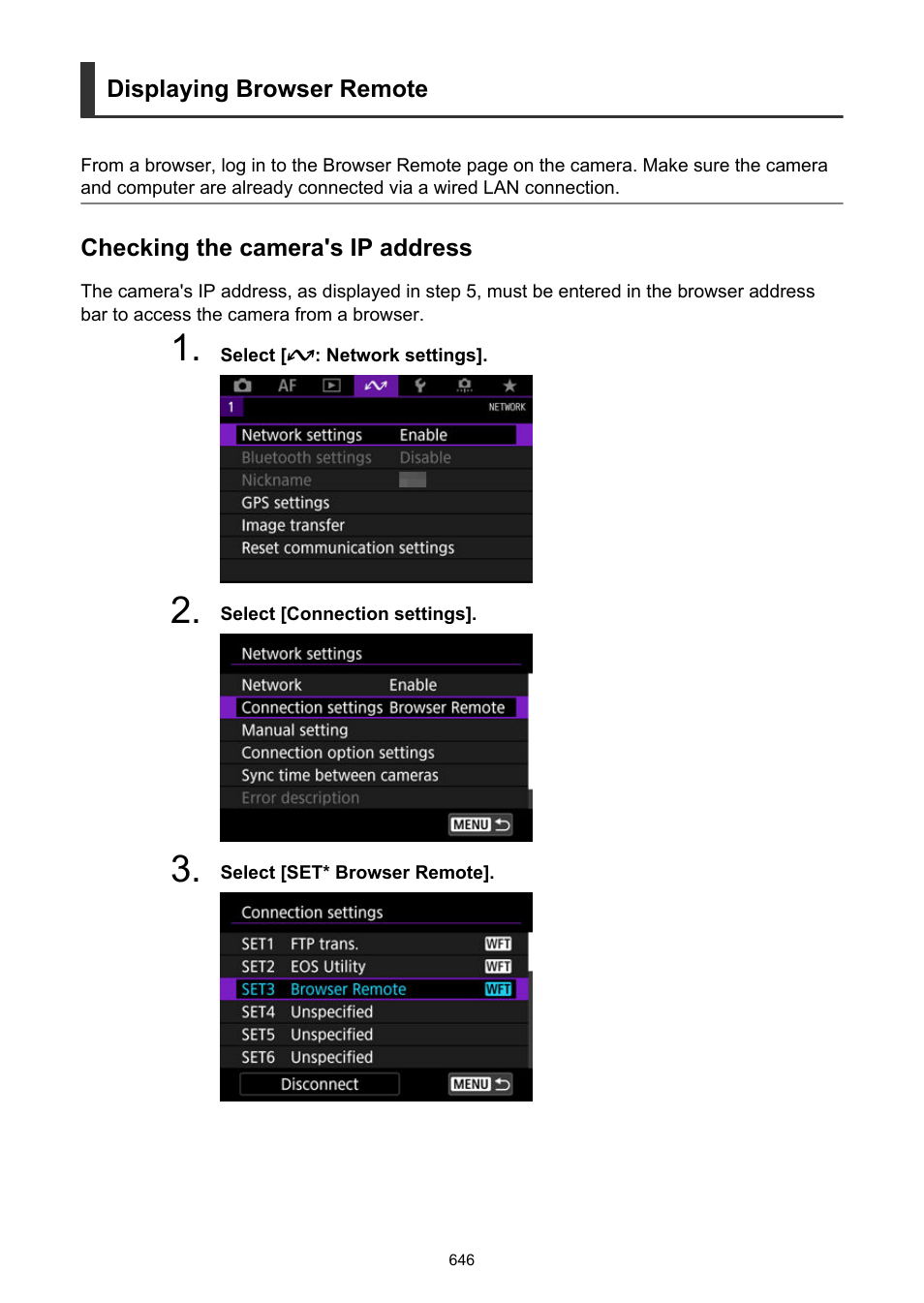 Displaying browser remote | Canon EOS-1D X Mark III DSLR Camera (Body Only) User Manual | Page 646 / 966