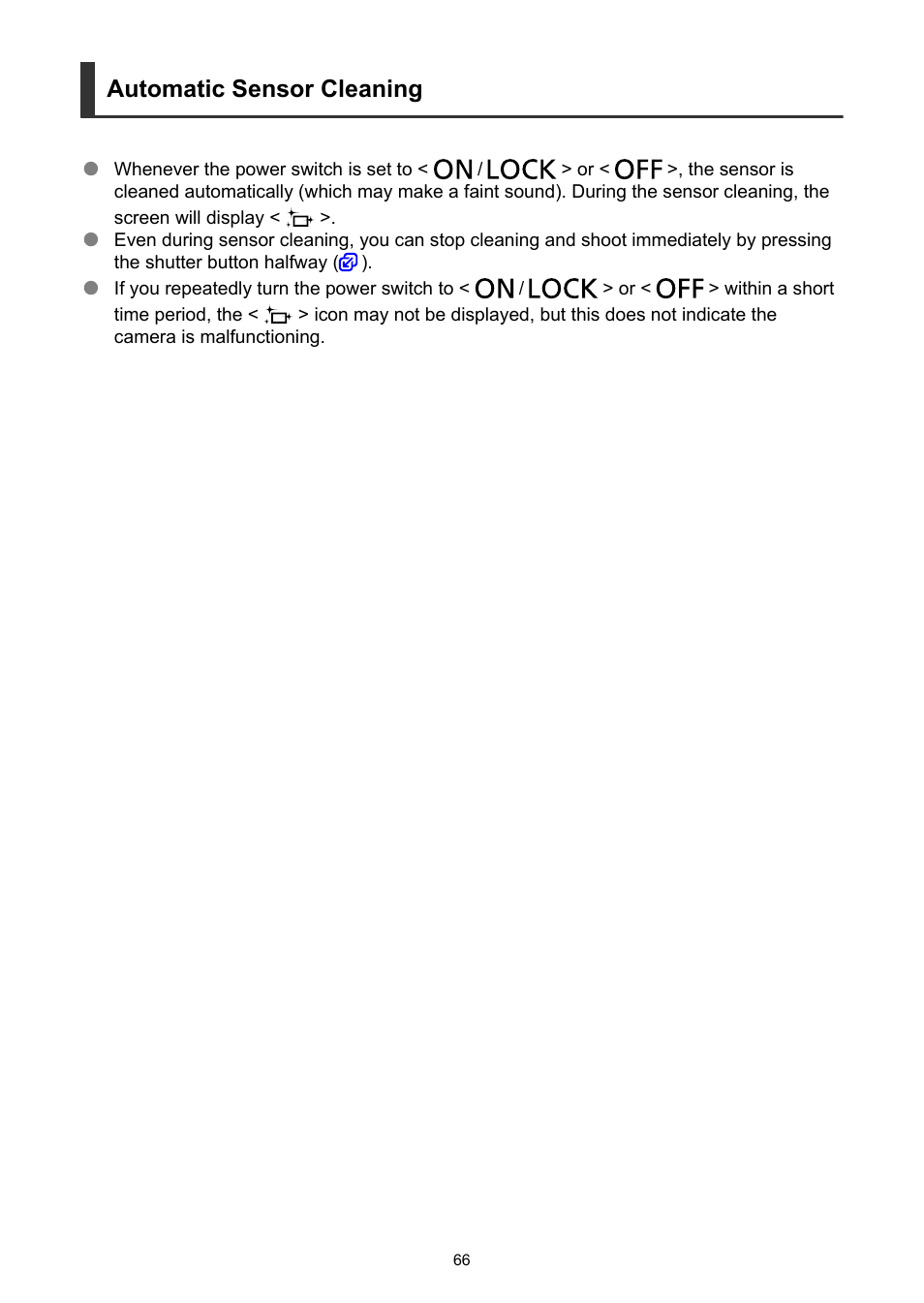 Automatic sensor cleaning | Canon EOS-1D X Mark III DSLR Camera (Body Only) User Manual | Page 66 / 966