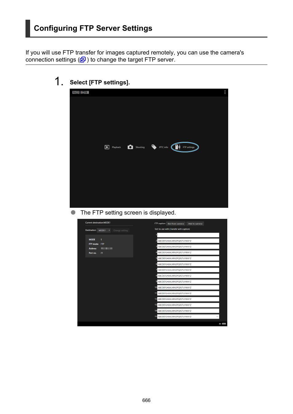 Configuring ftp server settings | Canon EOS-1D X Mark III DSLR Camera (Body Only) User Manual | Page 666 / 966