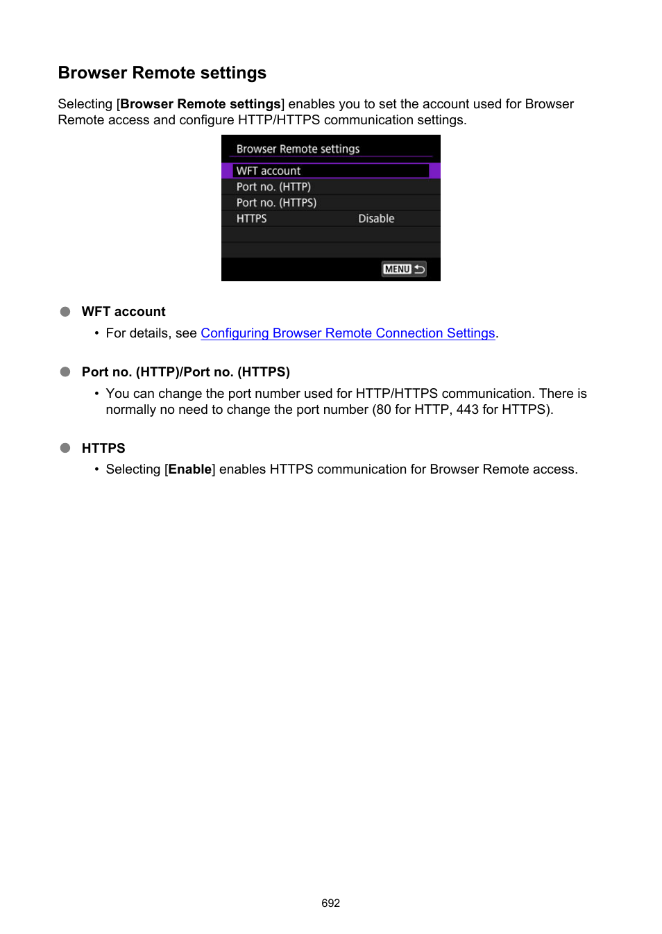 Browser remote settings | Canon EOS-1D X Mark III DSLR Camera (Body Only) User Manual | Page 692 / 966