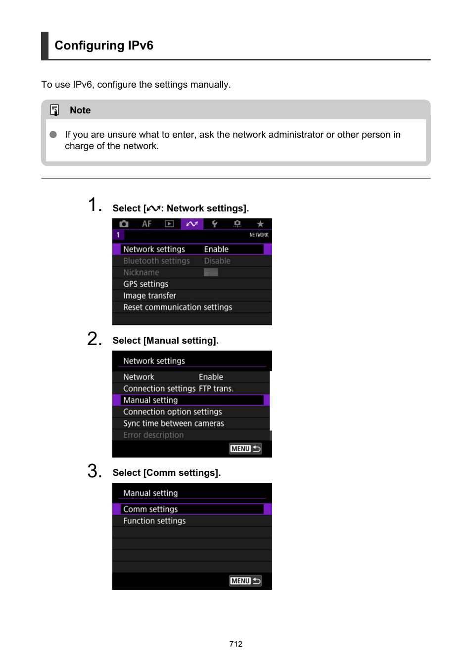 Complete, Configuring ipv6 | Canon EOS-1D X Mark III DSLR Camera (Body Only) User Manual | Page 712 / 966