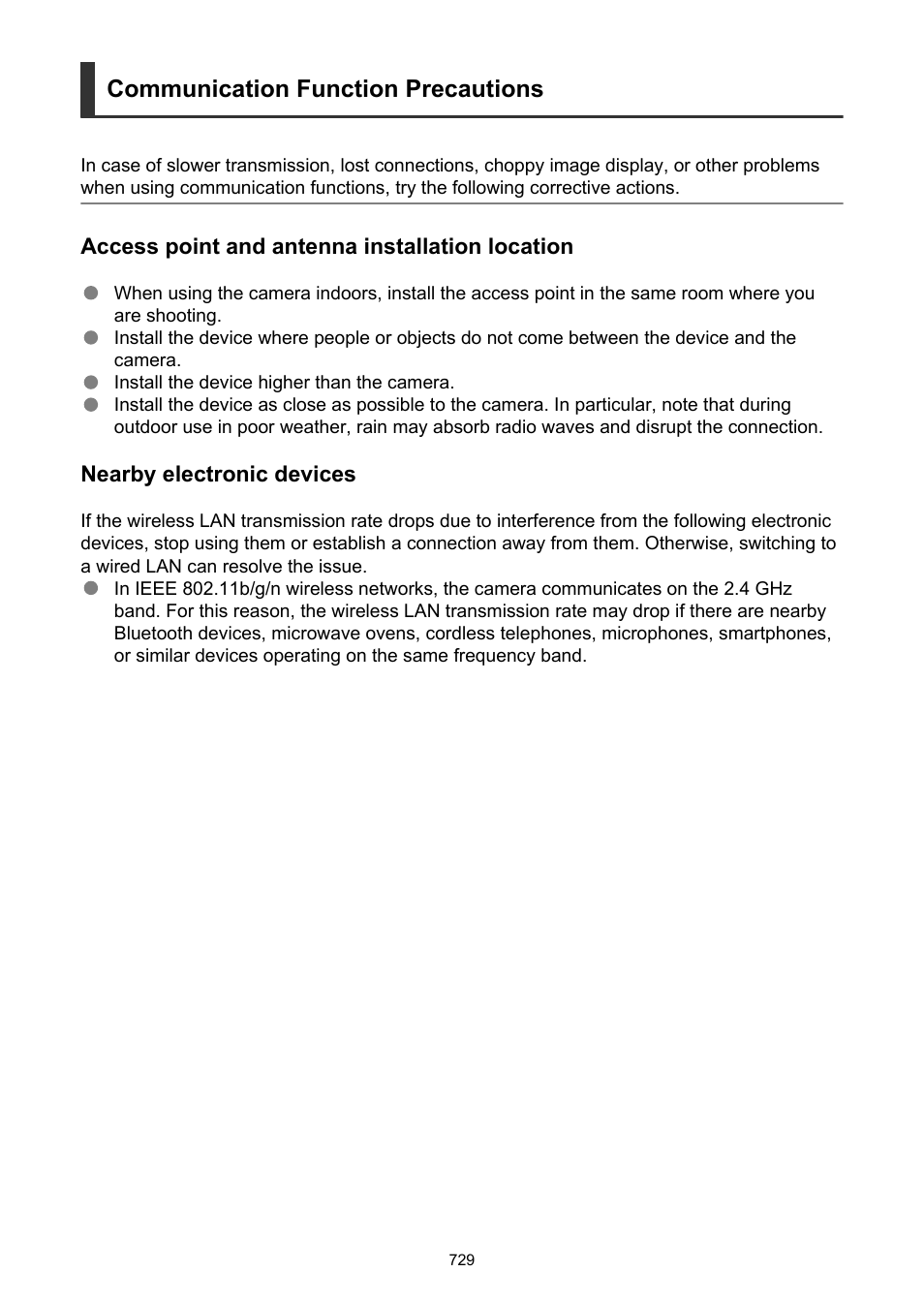 Communication function precautions | Canon EOS-1D X Mark III DSLR Camera (Body Only) User Manual | Page 729 / 966