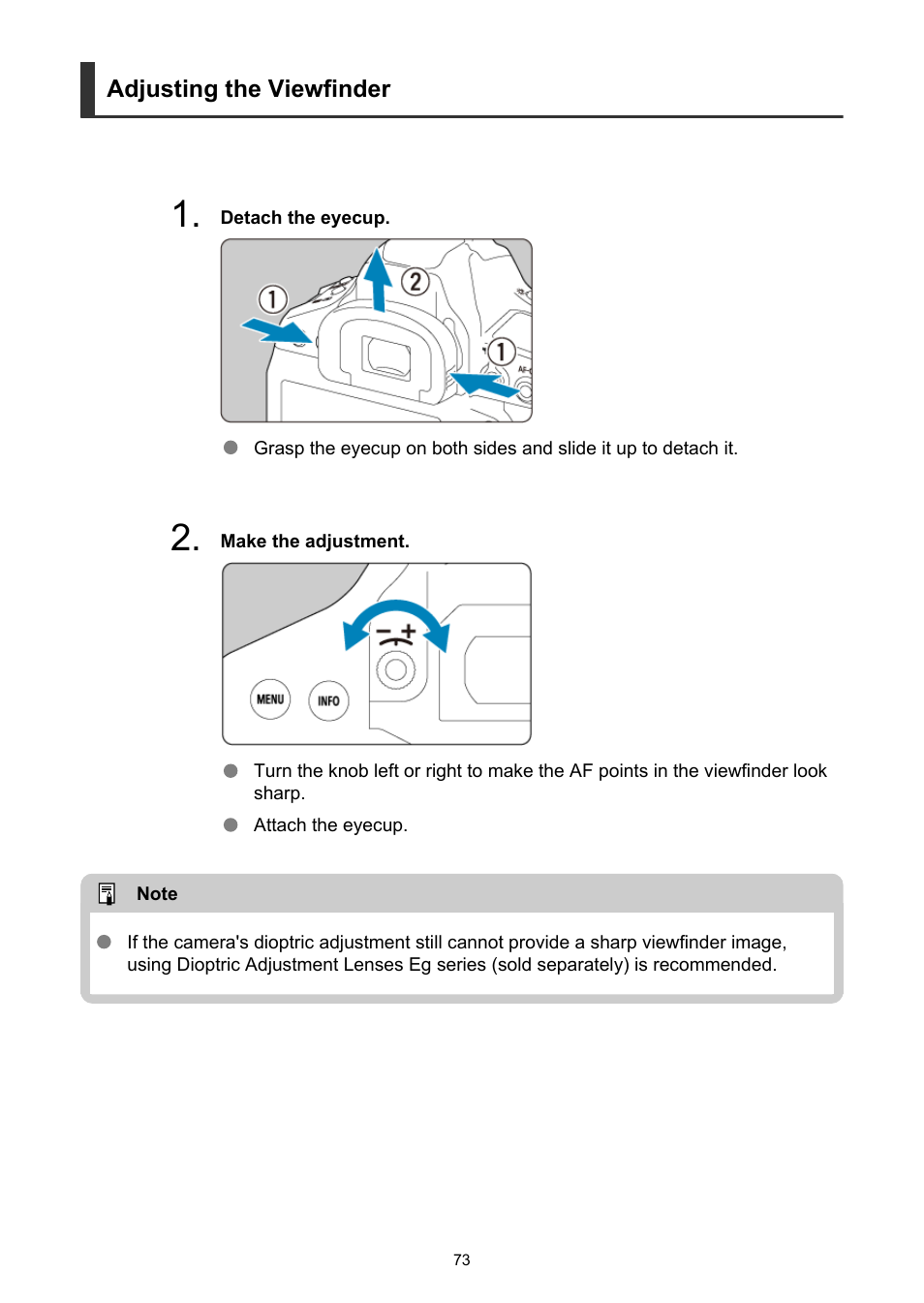 Adjusting the viewfinder | Canon EOS-1D X Mark III DSLR Camera (Body Only) User Manual | Page 73 / 966