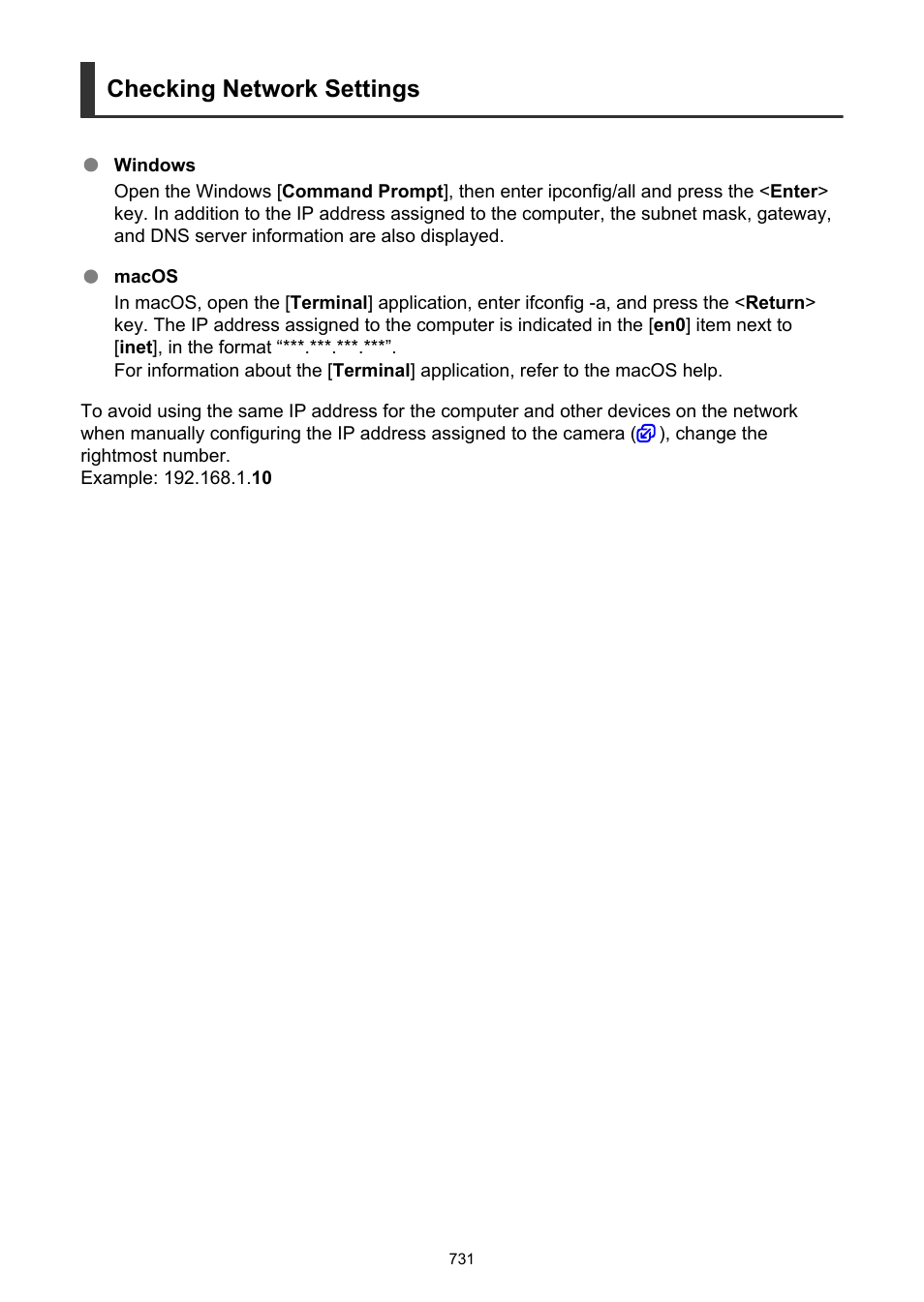 Checking network settings | Canon EOS-1D X Mark III DSLR Camera (Body Only) User Manual | Page 731 / 966