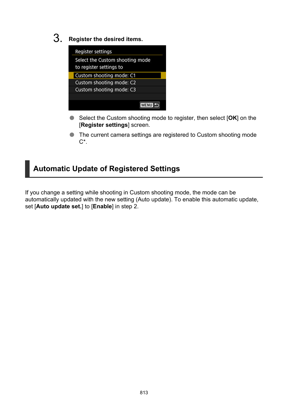 Automatic update of registered settings | Canon EOS-1D X Mark III DSLR Camera (Body Only) User Manual | Page 813 / 966