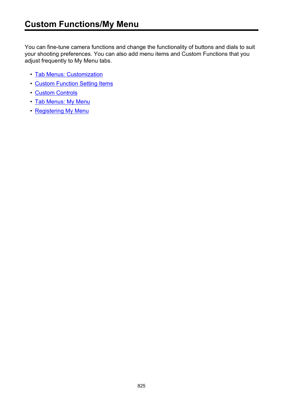 Custom functions/my menu | Canon EOS-1D X Mark III DSLR Camera (Body Only) User Manual | Page 825 / 966