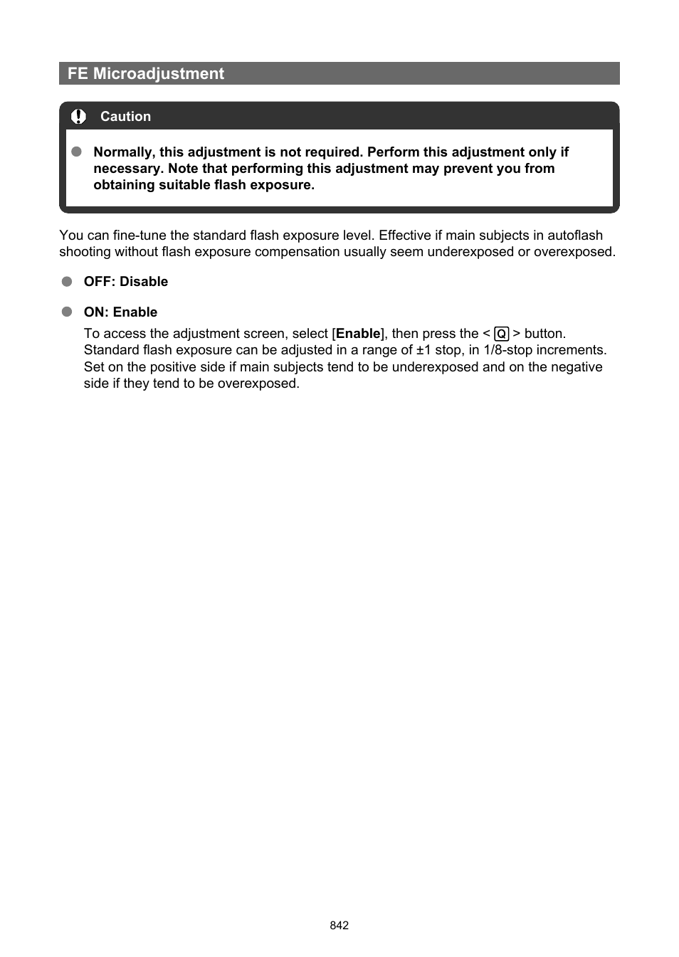 Fe microadjustment | Canon EOS-1D X Mark III DSLR Camera (Body Only) User Manual | Page 842 / 966