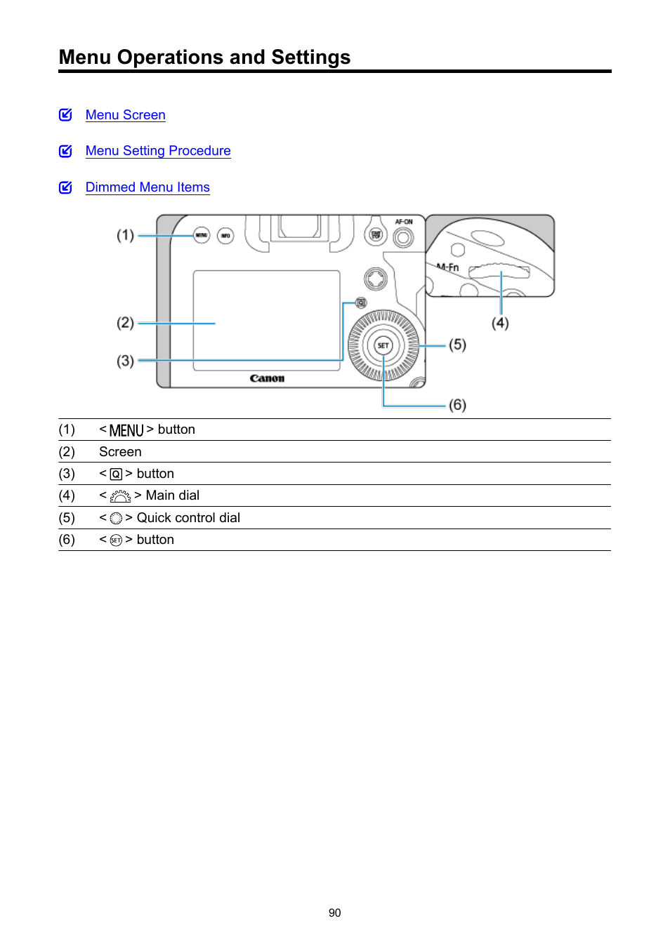 Menu operations and settings | Canon EOS-1D X Mark III DSLR Camera (Body Only) User Manual | Page 90 / 966